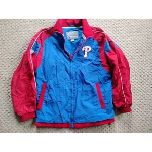Vintage Phillies Kid's Medium 8-10 Windbreaker Jacket Majestic Brand